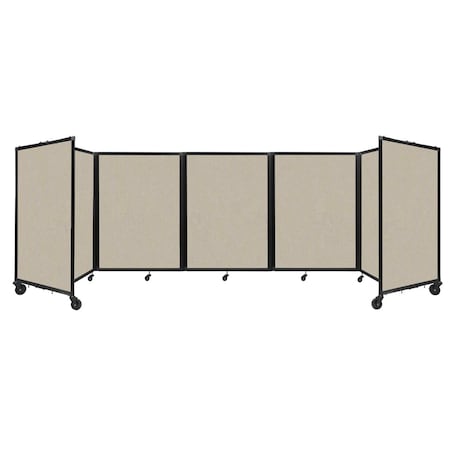 Versare Room Divider 360 Folding Portable Partition 14' x 4' Sand Fabric 1148518